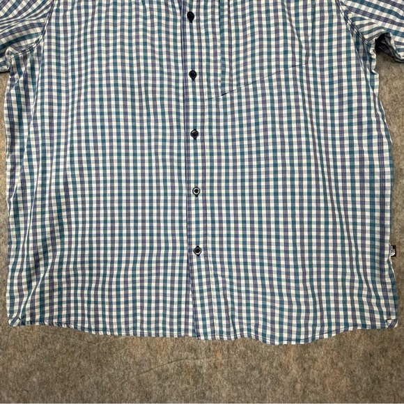 The North Face Men's Blue Orange Green Plaid Button Up Short Sleeve Shirt Sz XL - Picture 7 of 14